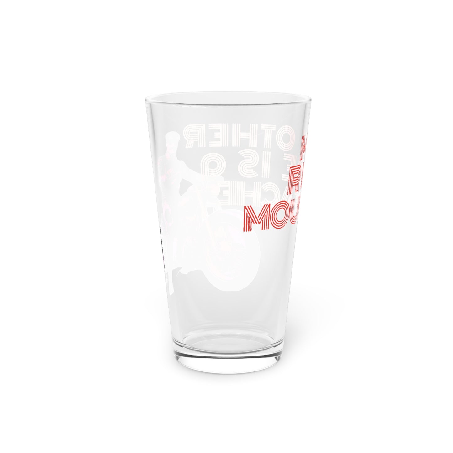 Moto Bear Pint Glass, 1st Edition, Moustache Ride