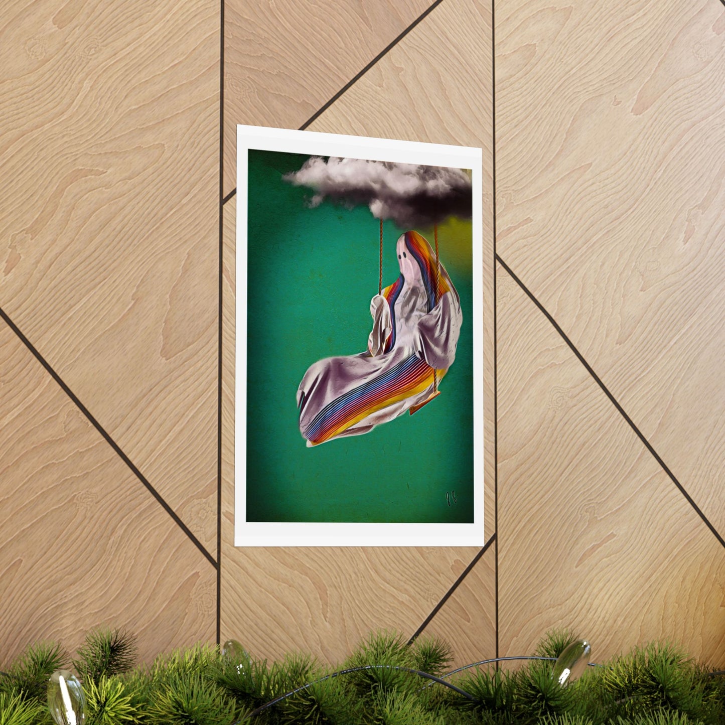Rainy Day Ghostie by J.J. Liles (Premium Matte Fine Art Poster)