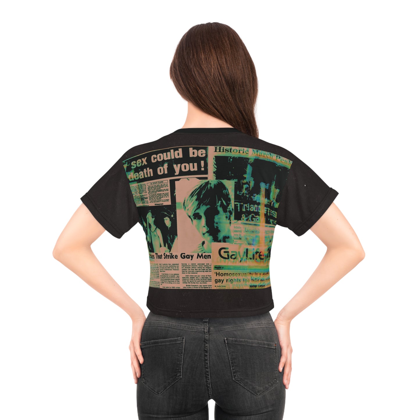 Gay Rights/Human Fight Crop Tee (AOP)