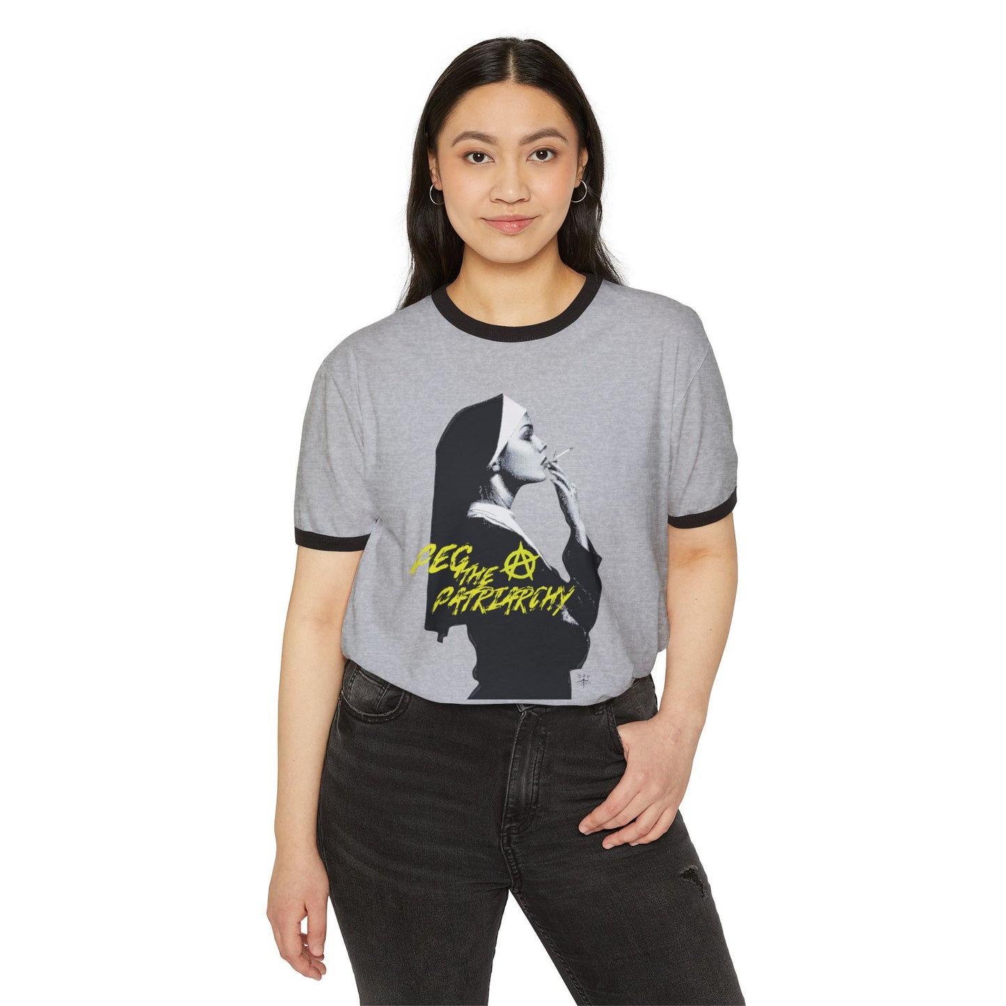 Peg the Patriarchy Soft Ringer Tee