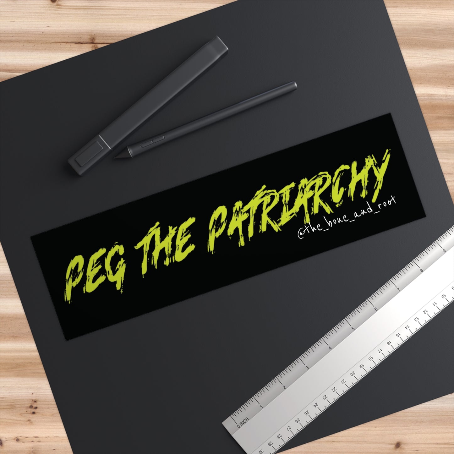 "Peg the Patriarchy” Bumper Sticker - Lime