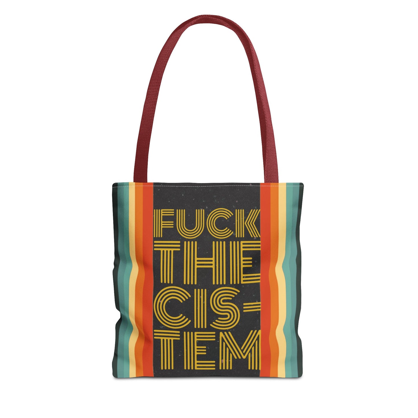 FUCK THE CIS-TEN Retro Striped Tote Bag - Stylish & Versatile Bag for Everyday Use