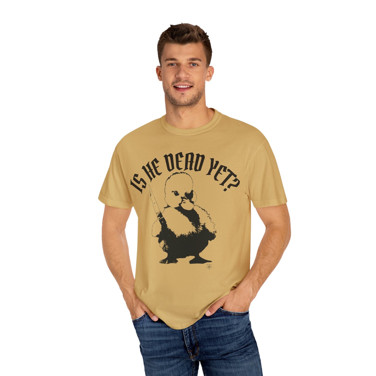 Is He Dead Yet? Contrast Unisex T-Shirt