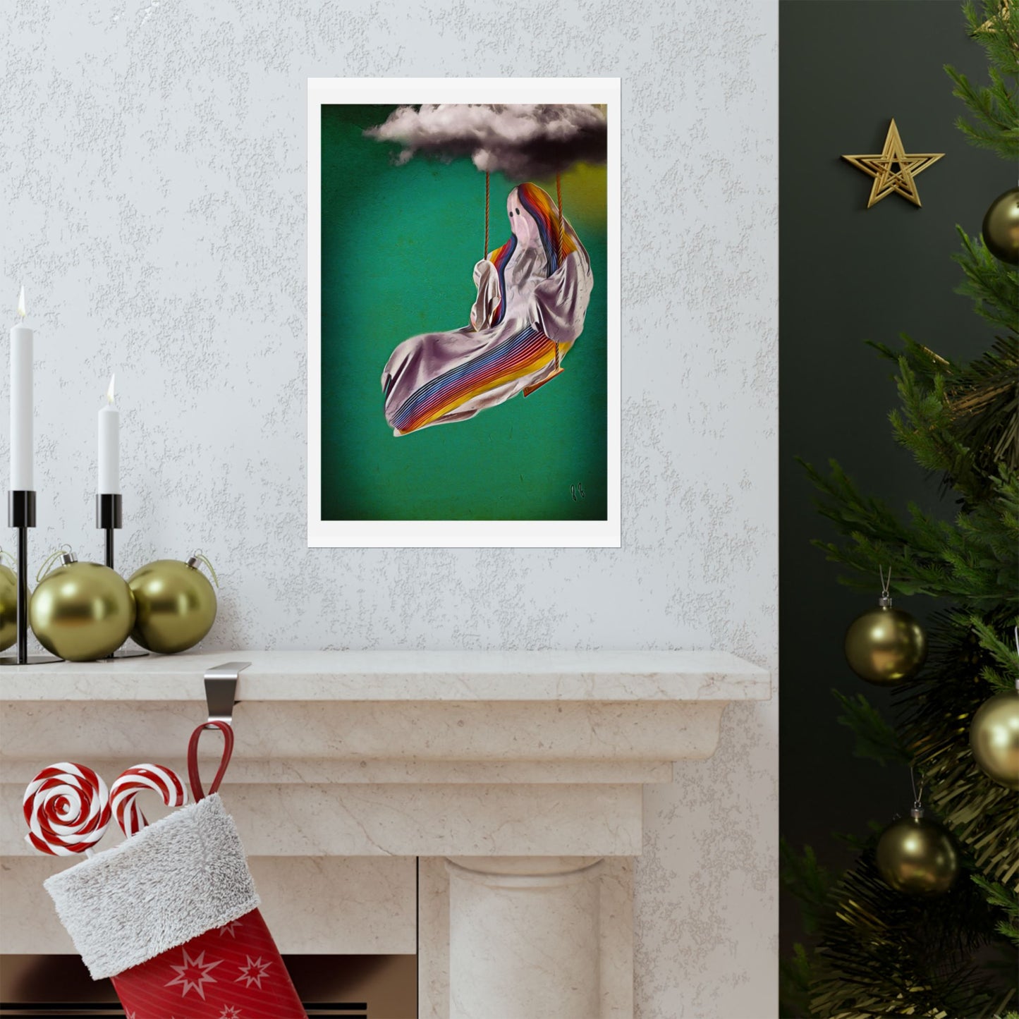 Rainy Day Ghostie by J.J. Liles (Premium Matte Fine Art Poster)