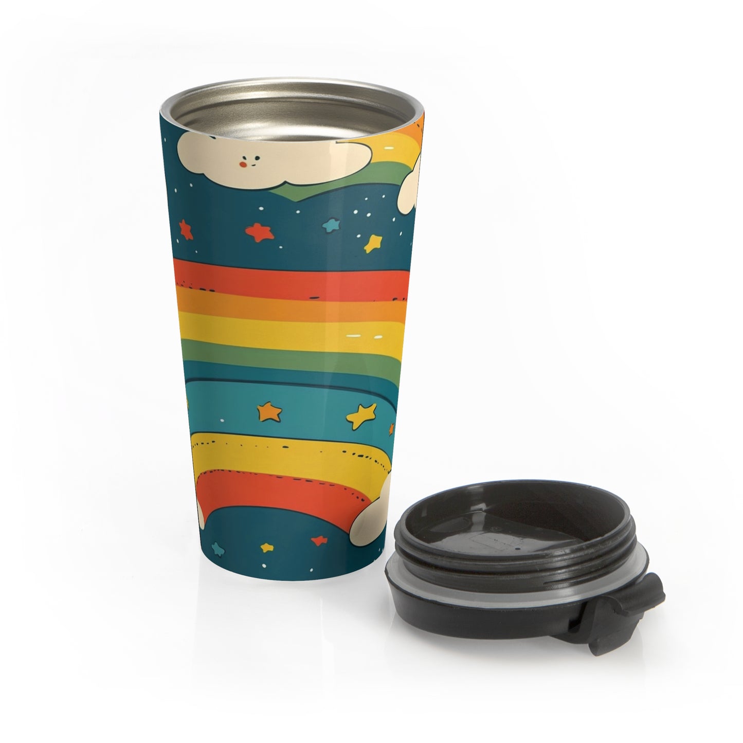 Whimsy Rainbow Stainless Steel Travel Mug