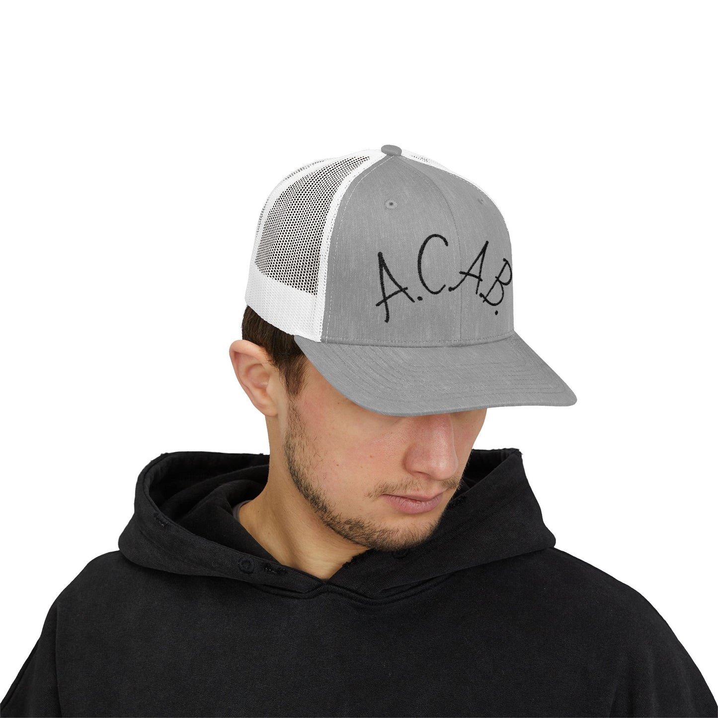 ACAB Snapback Trucker Cap with A.C.A.B. Design, Perfect for Streetwear, Casual Outings, Festivals, Unique Gift Idea