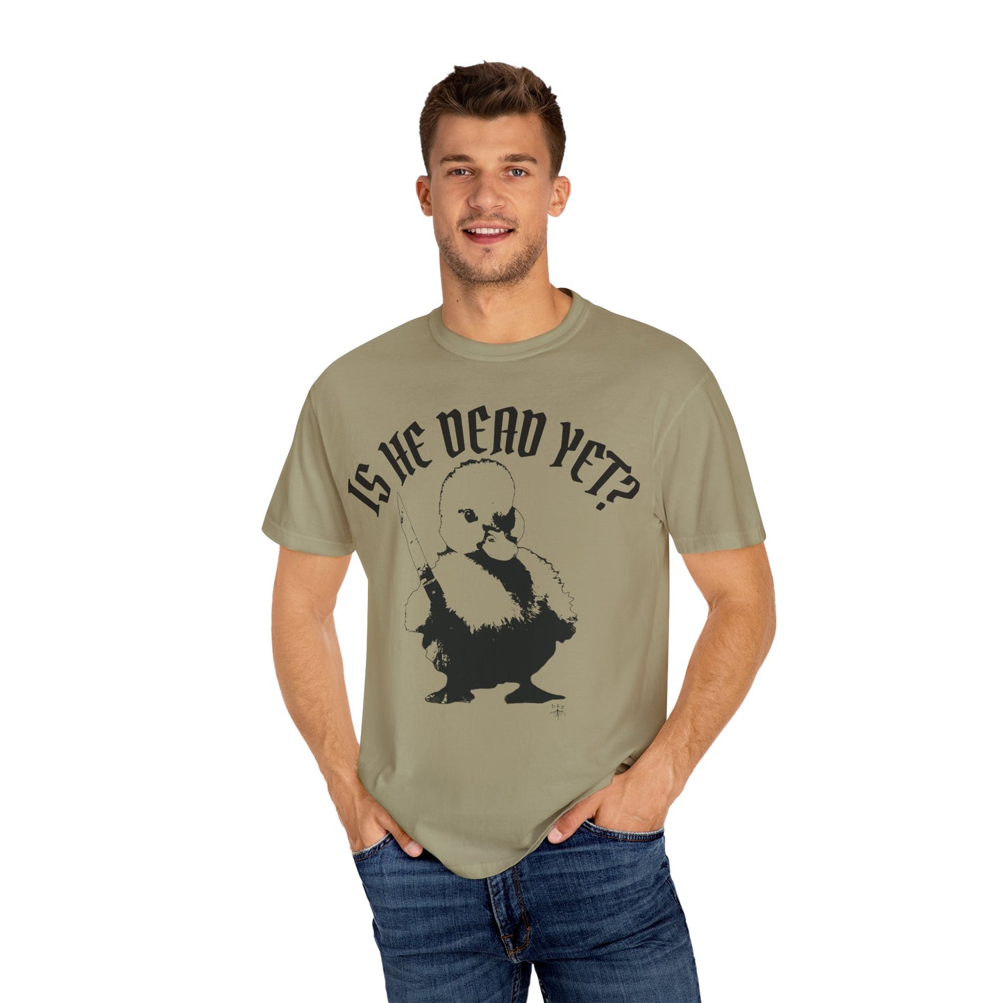 Is He Dead Yet? Contrast Unisex T-Shirt