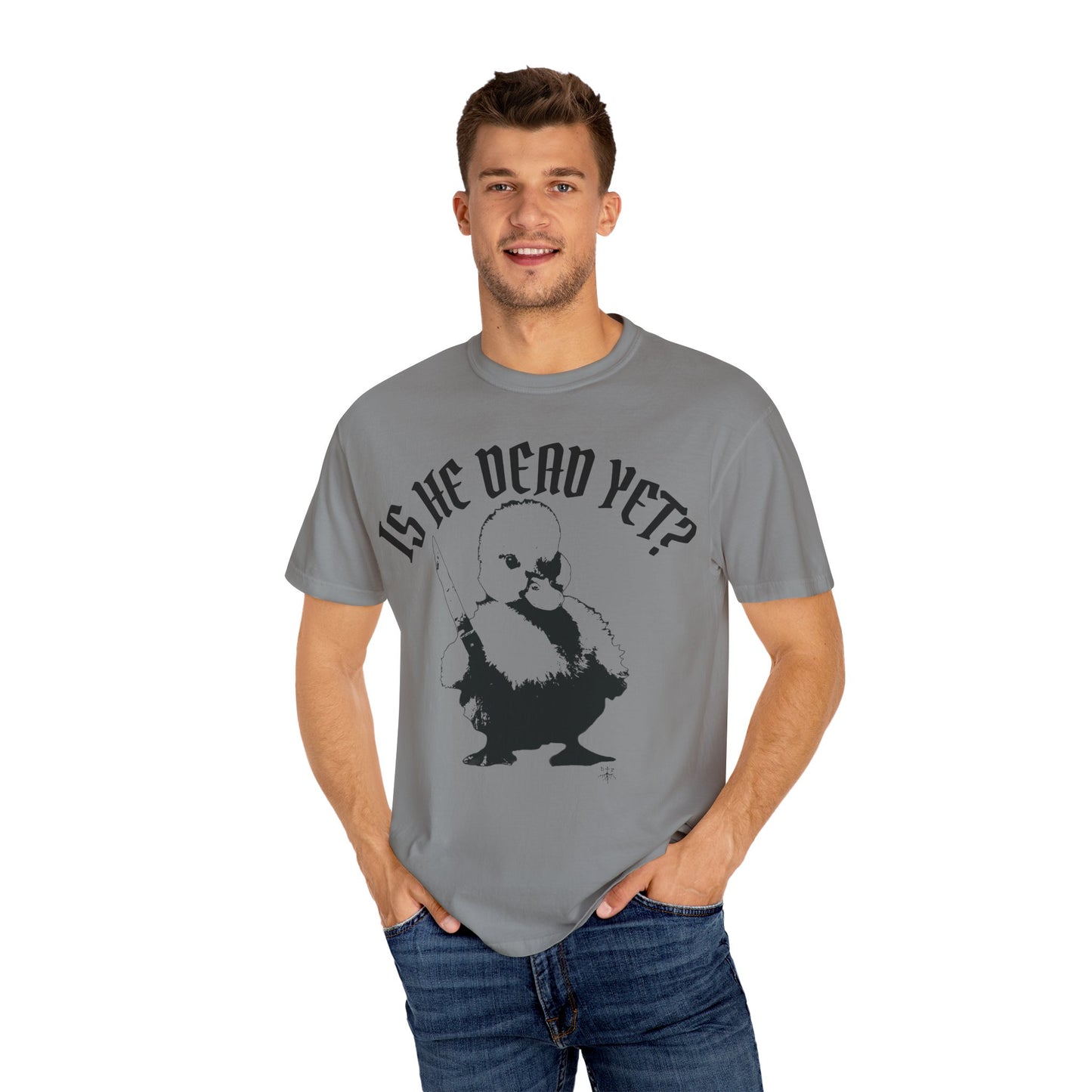 Is He Dead Yet? Contrast Unisex T-Shirt