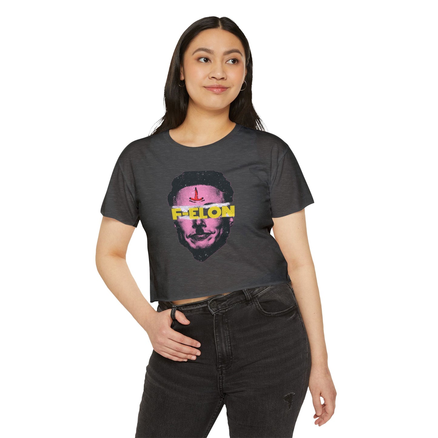 F-elon Antichrist Vintage Crop Top Vintage Tee