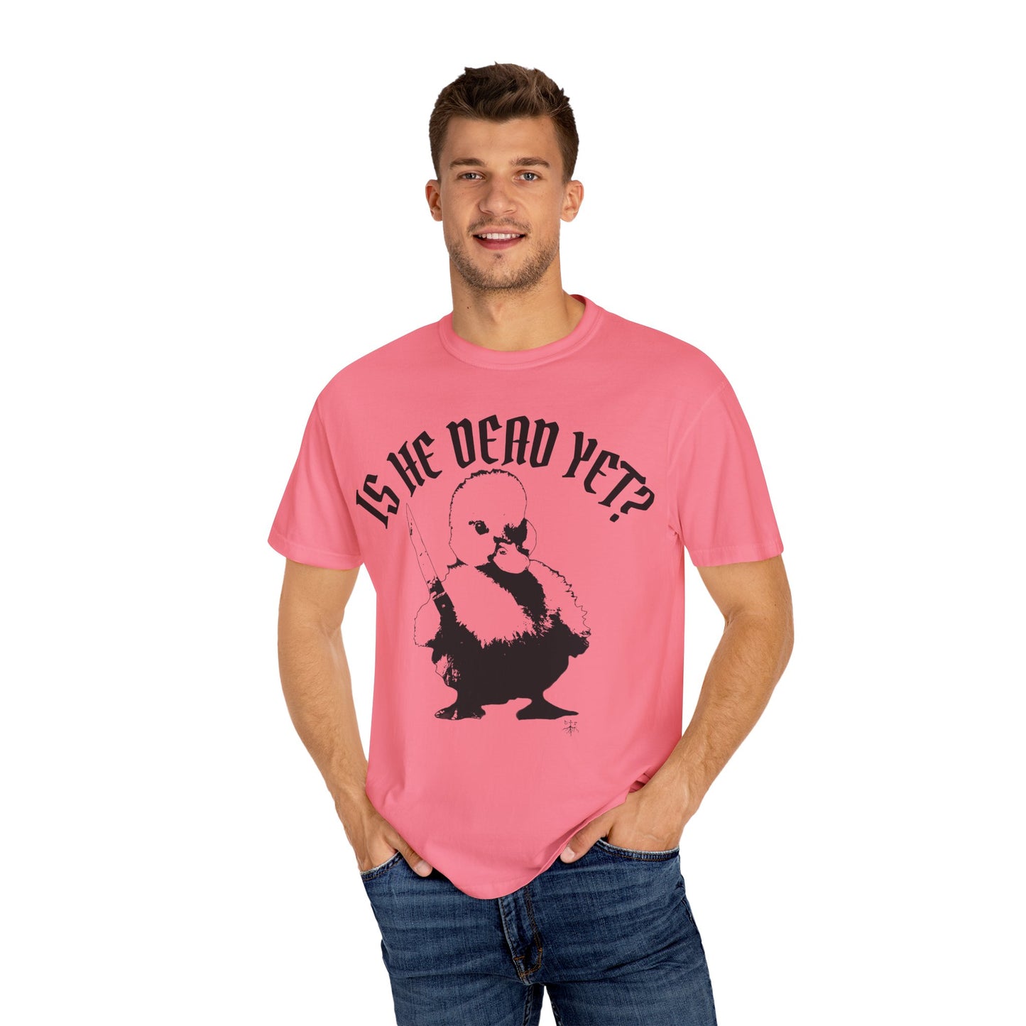 Is He Dead Yet? Contrast Unisex T-Shirt