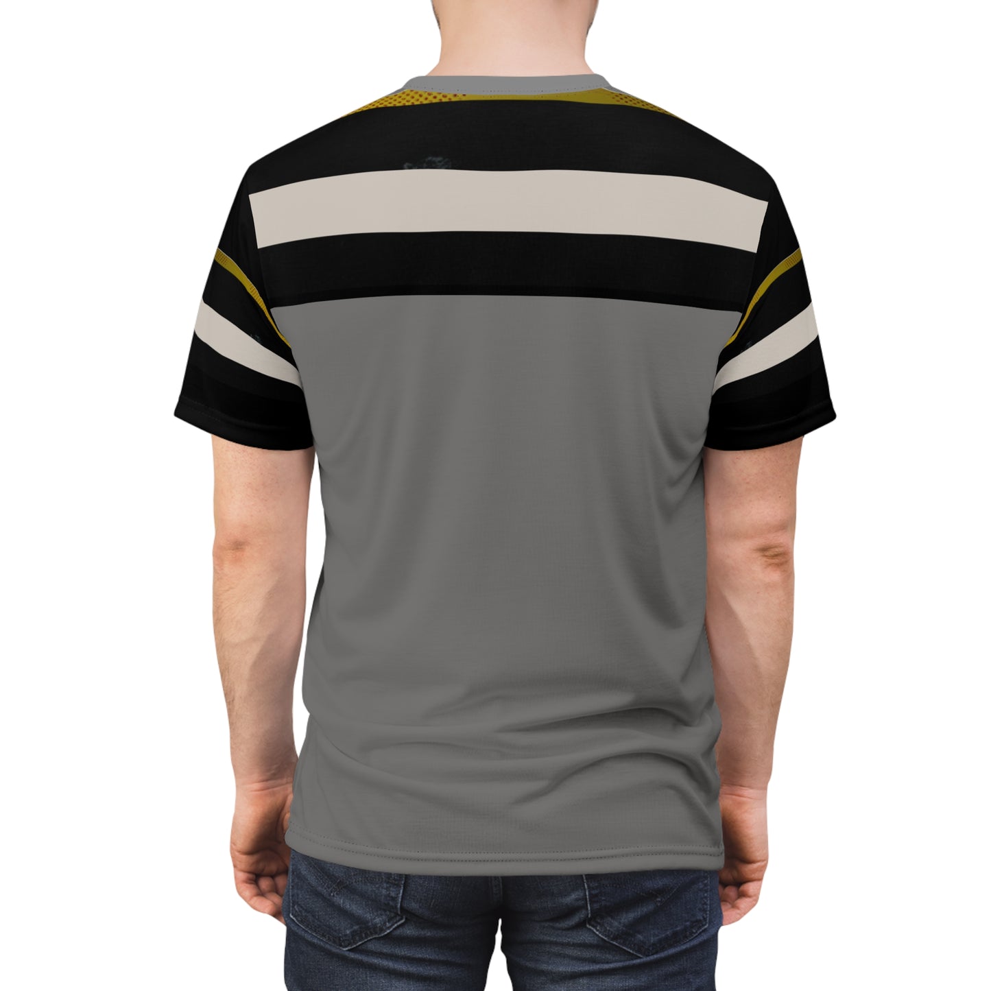 Mens Gray Saddle Stripe Tee