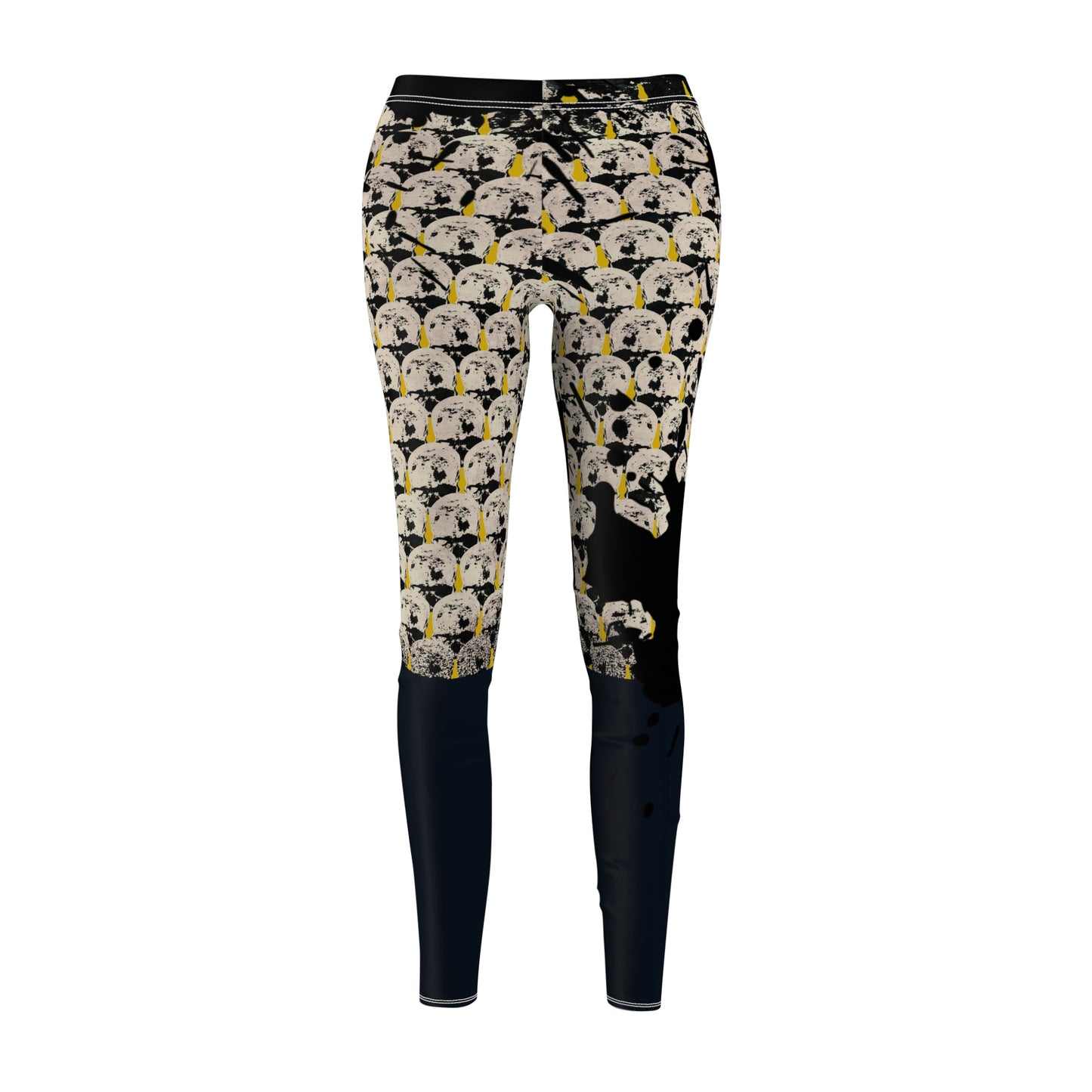 Women's Mustard Skull Print Leggings