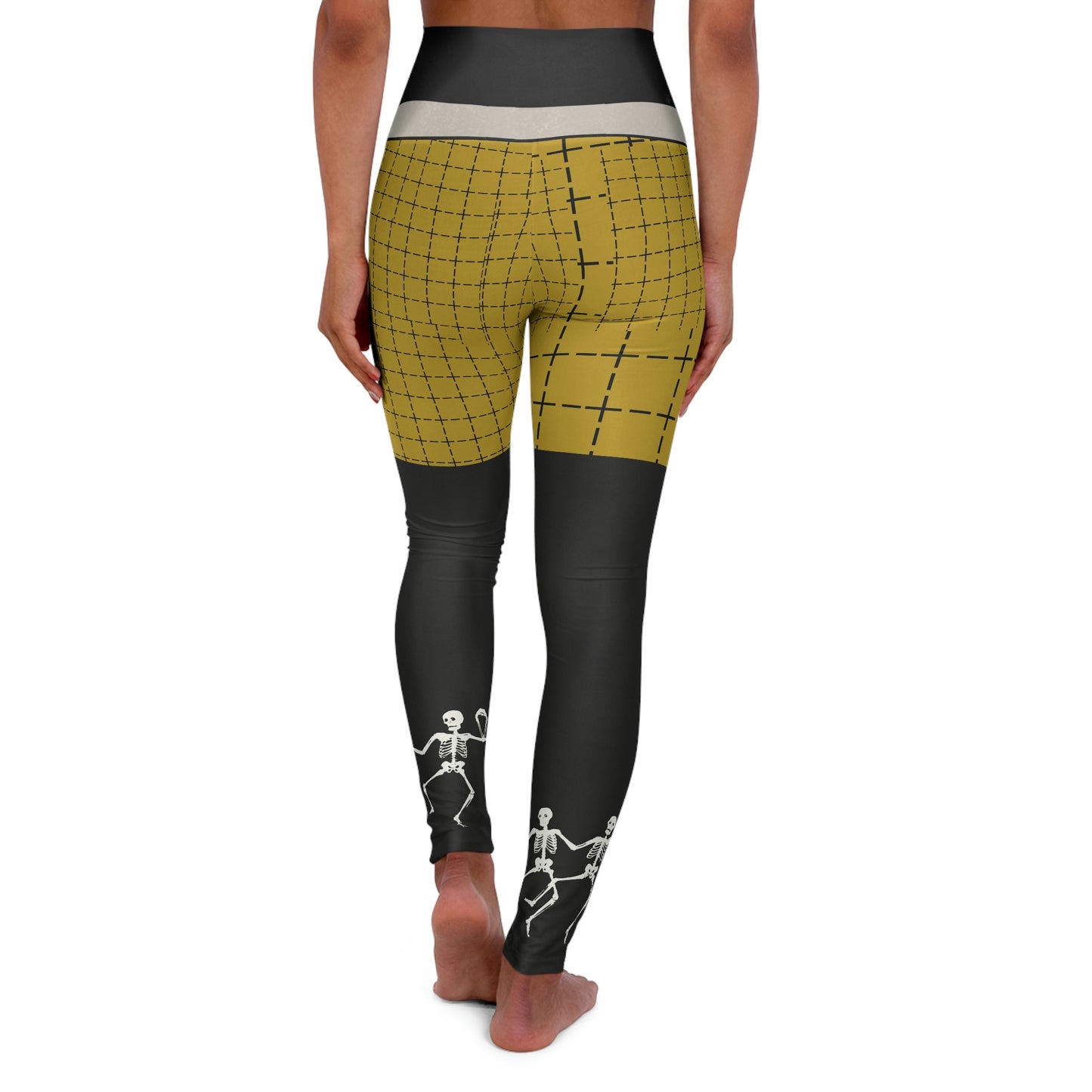 Mustard Chaos Plaid/Ring Around the Bonsies High Waisted Yoga Leggings