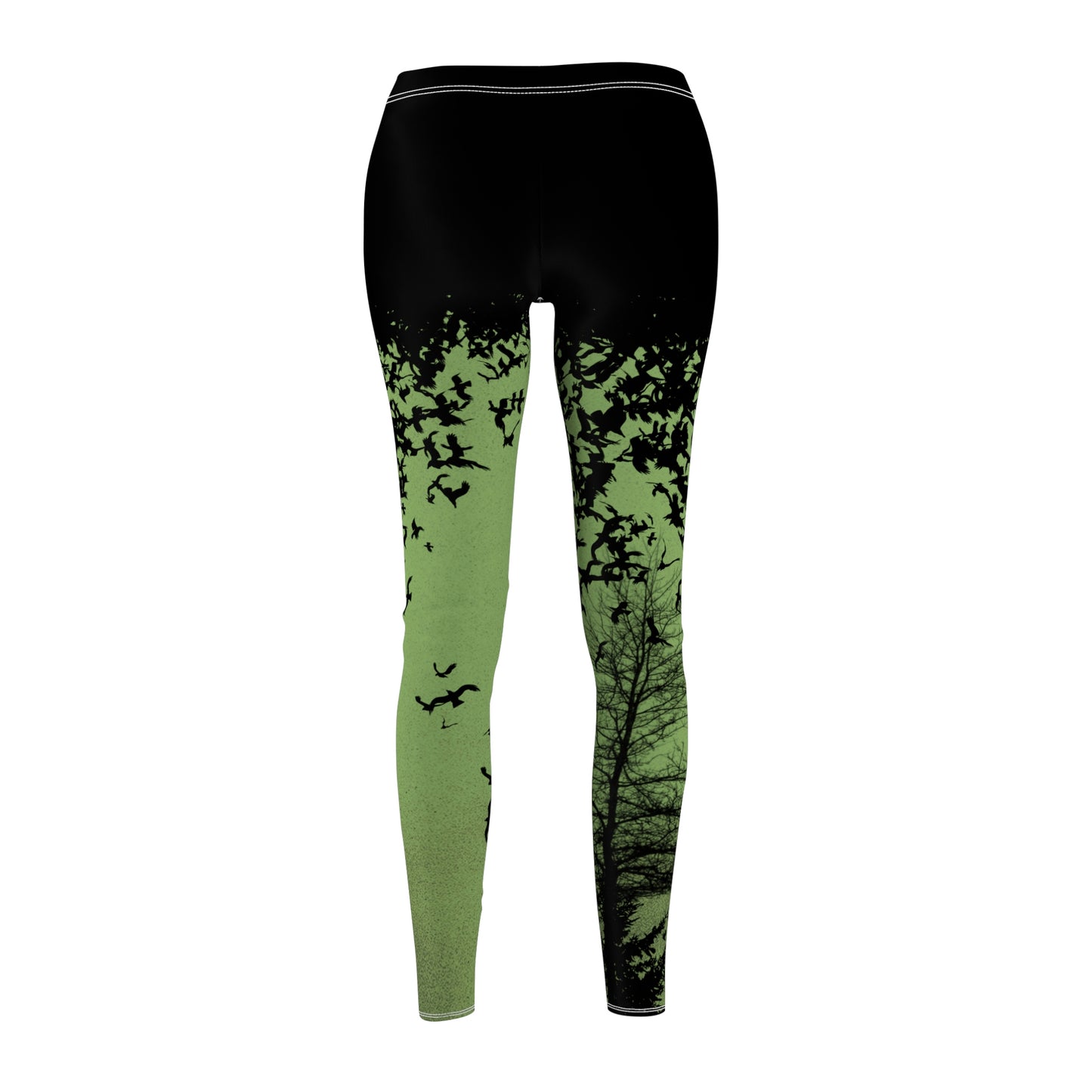 Murder of Crows Green and Black Leggings