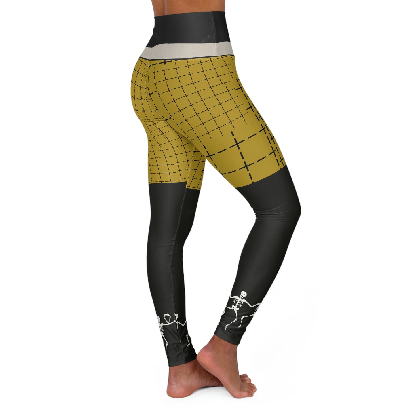 Mustard Chaos Plaid/Ring Around the Bonsies High Waisted Yoga Leggings