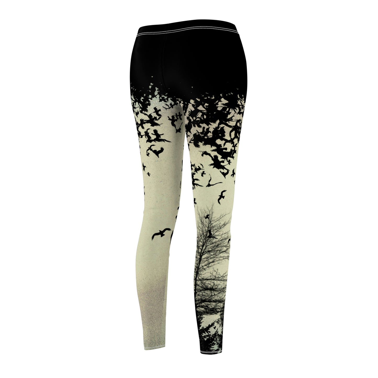 Murder of Crows Cream and Black Leggings