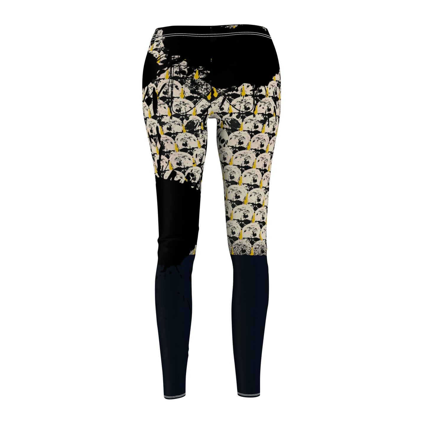 Women's Mustard Skull Print Leggings