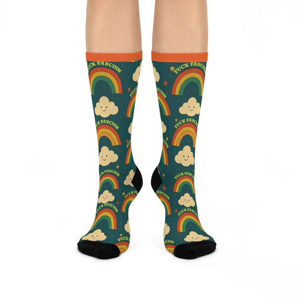 Happy Vintage Cloud & Rainbow Crew Socks
