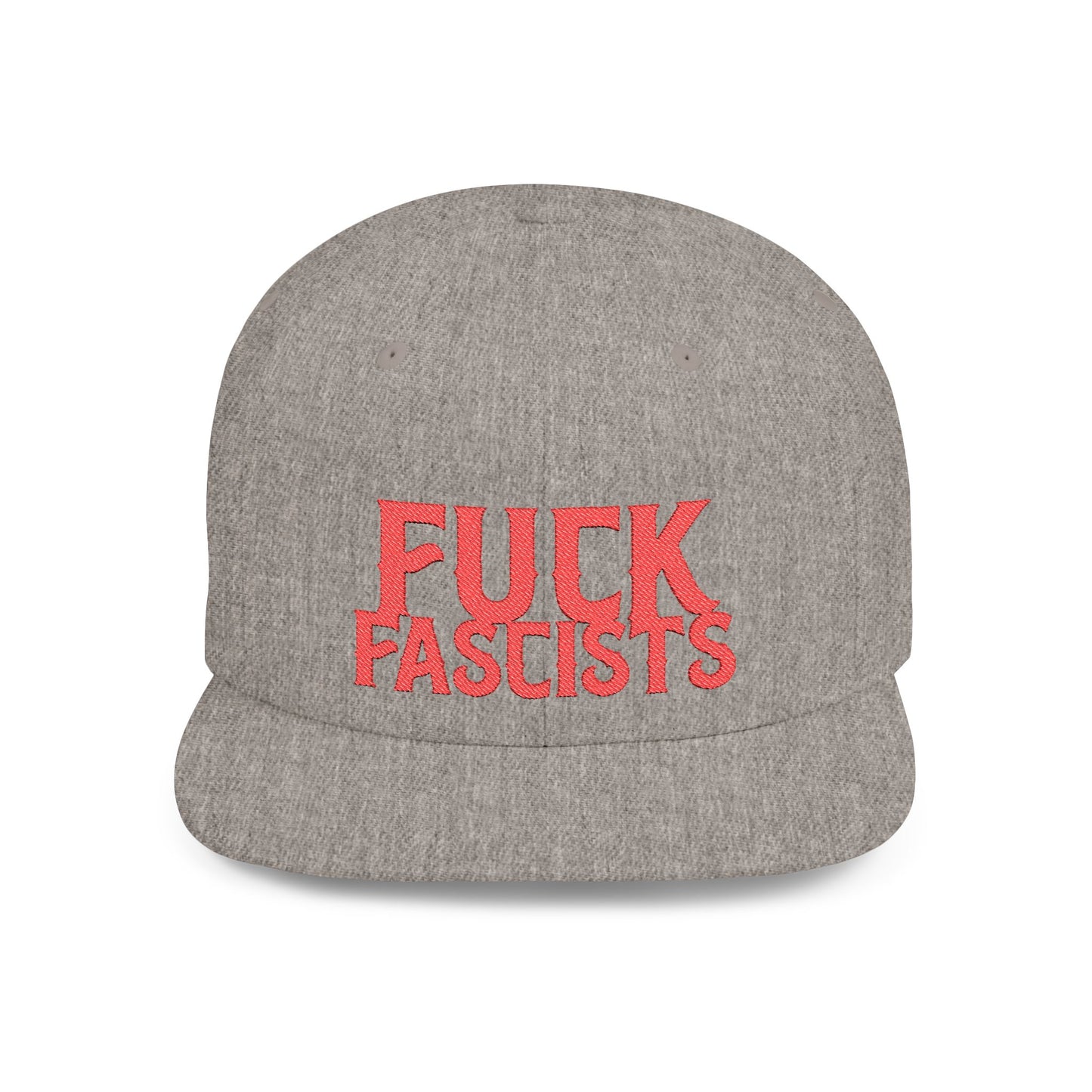Fuck Fascists Flat Bill Snapback Hat