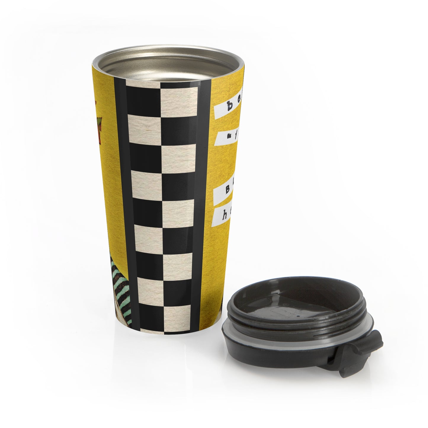 Cold Black Heart Stainless Steel Travel Mug