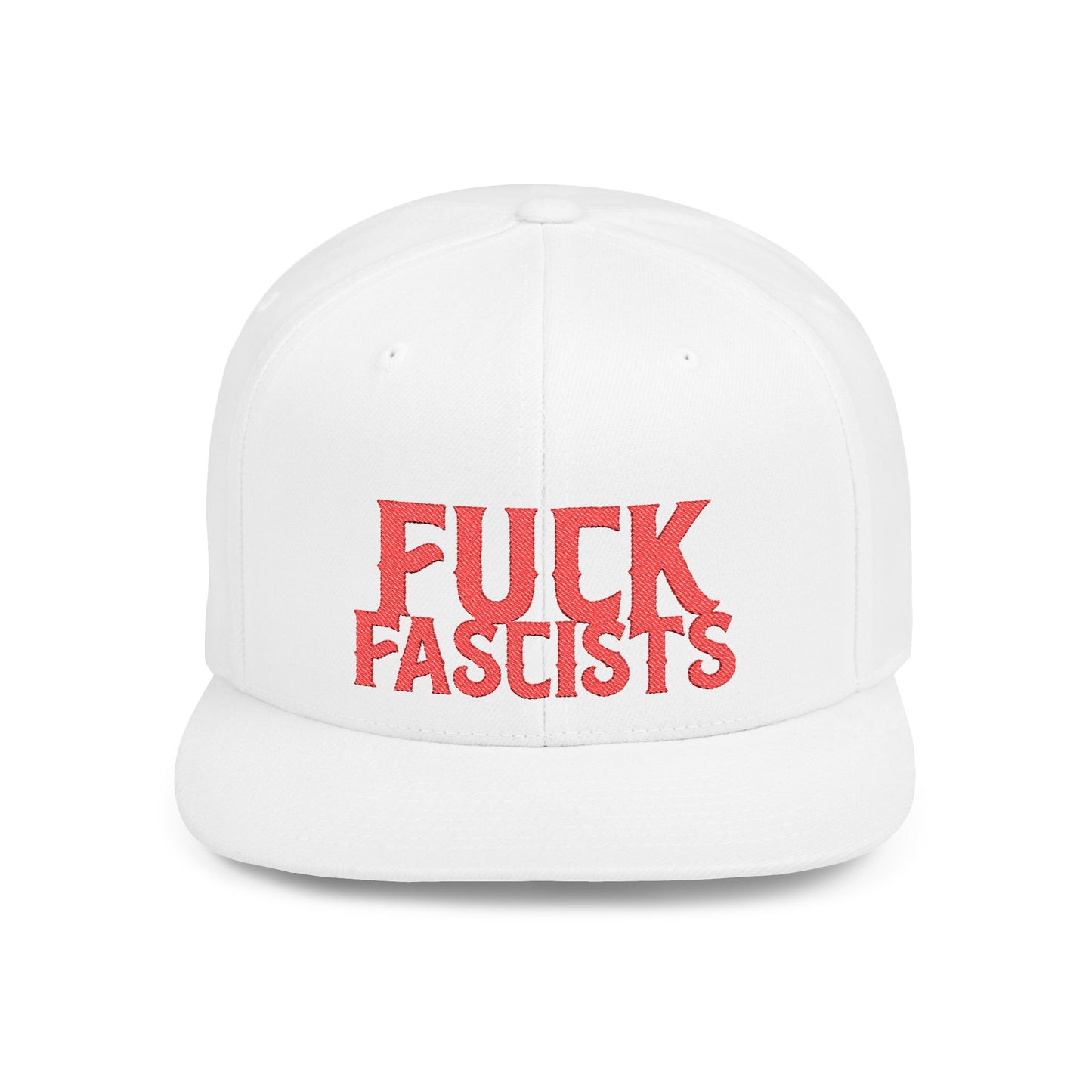 Fuck Fascists Flat Bill Snapback Hat