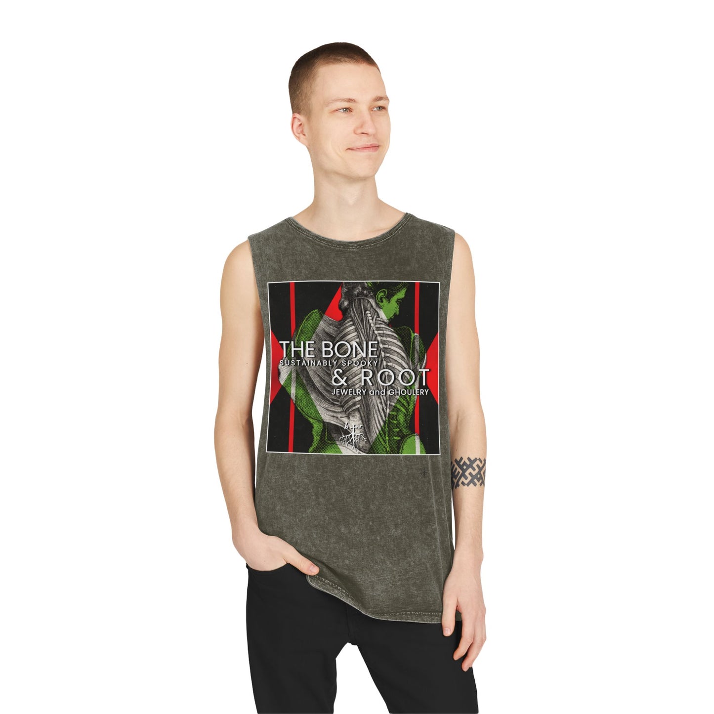 The Bone & Root ‘Duchess Death’ Vintage Stonewash Muscle Top