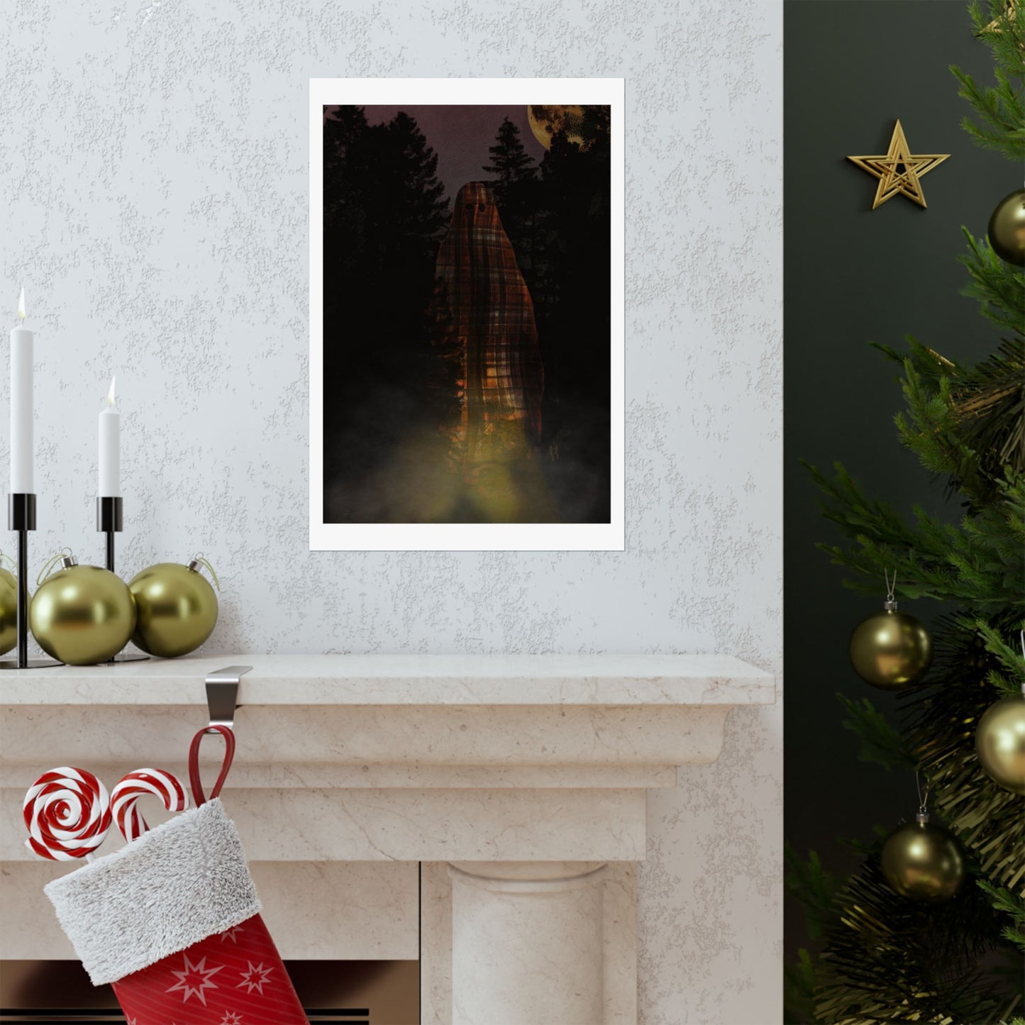 Flannel Visitor Ghostie by J.J. Liles (Premium Matte Fine Art Poster)