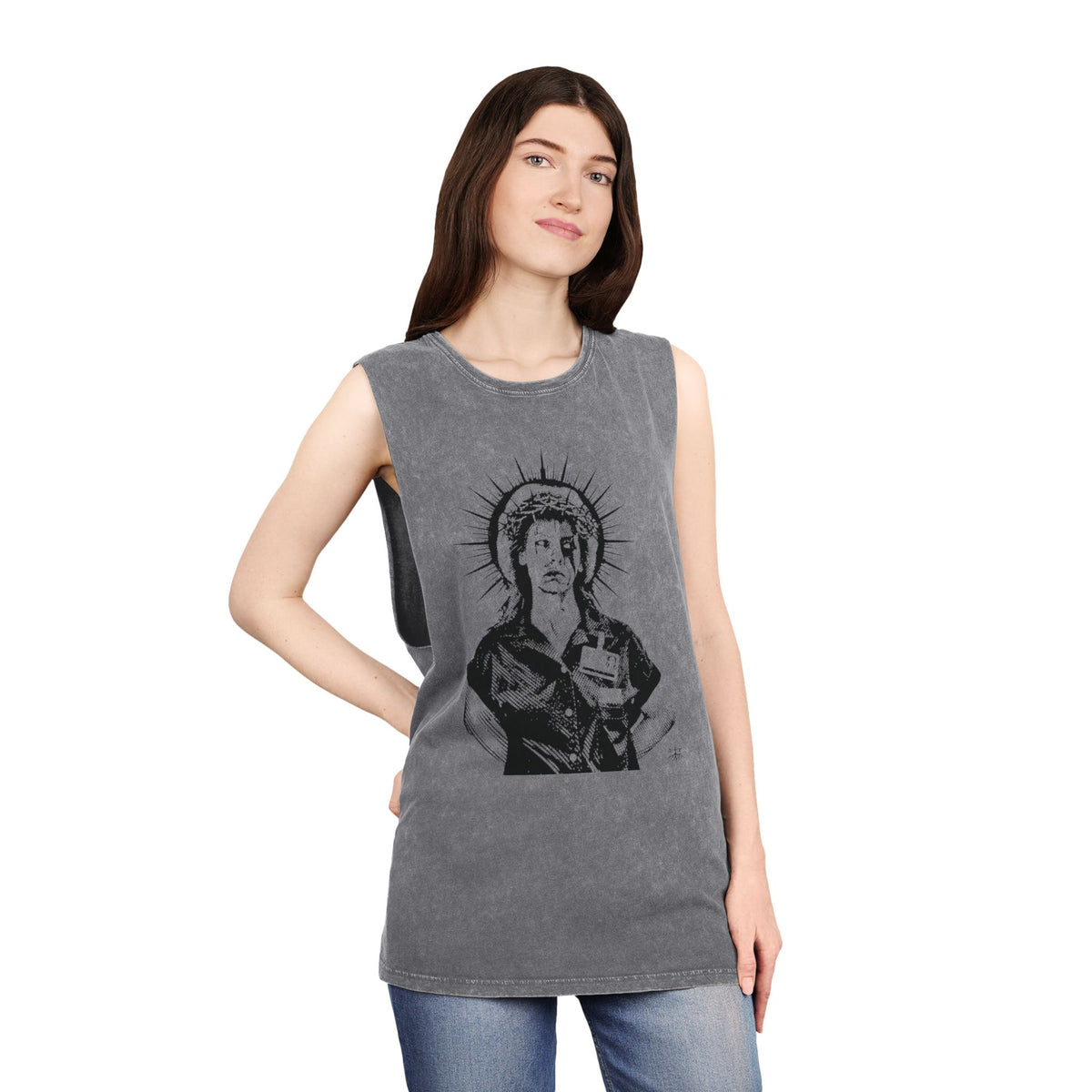 DIED FOR YOUR SINS AILEEN MINERAL WASH MUSCLE TEE