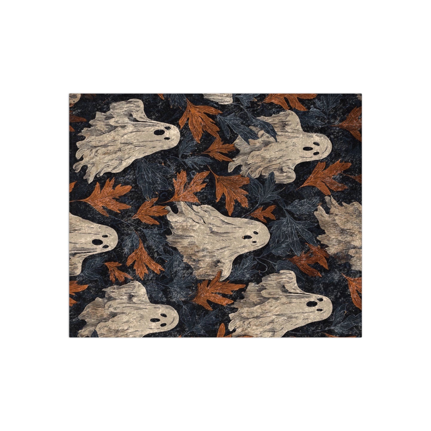 Spooky Autumn Ghost Velvet Blanket
