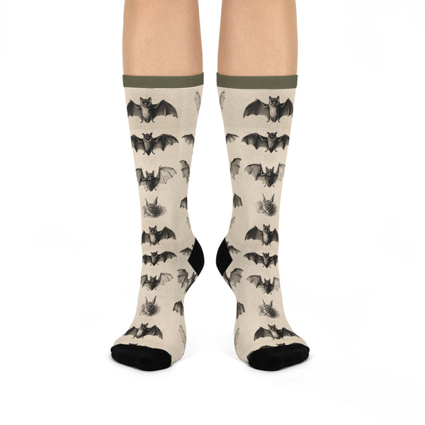 Bat (Chiroptera) Scientific Illustration Crew Socks