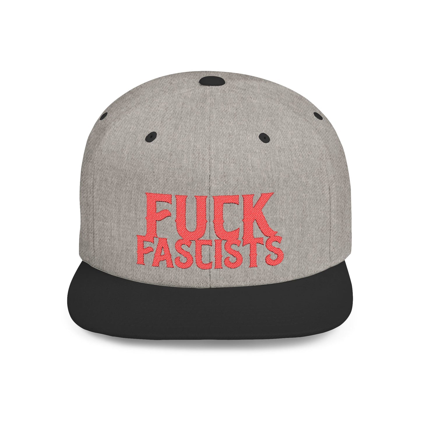 Fuck Fascists Flat Bill Snapback Hat