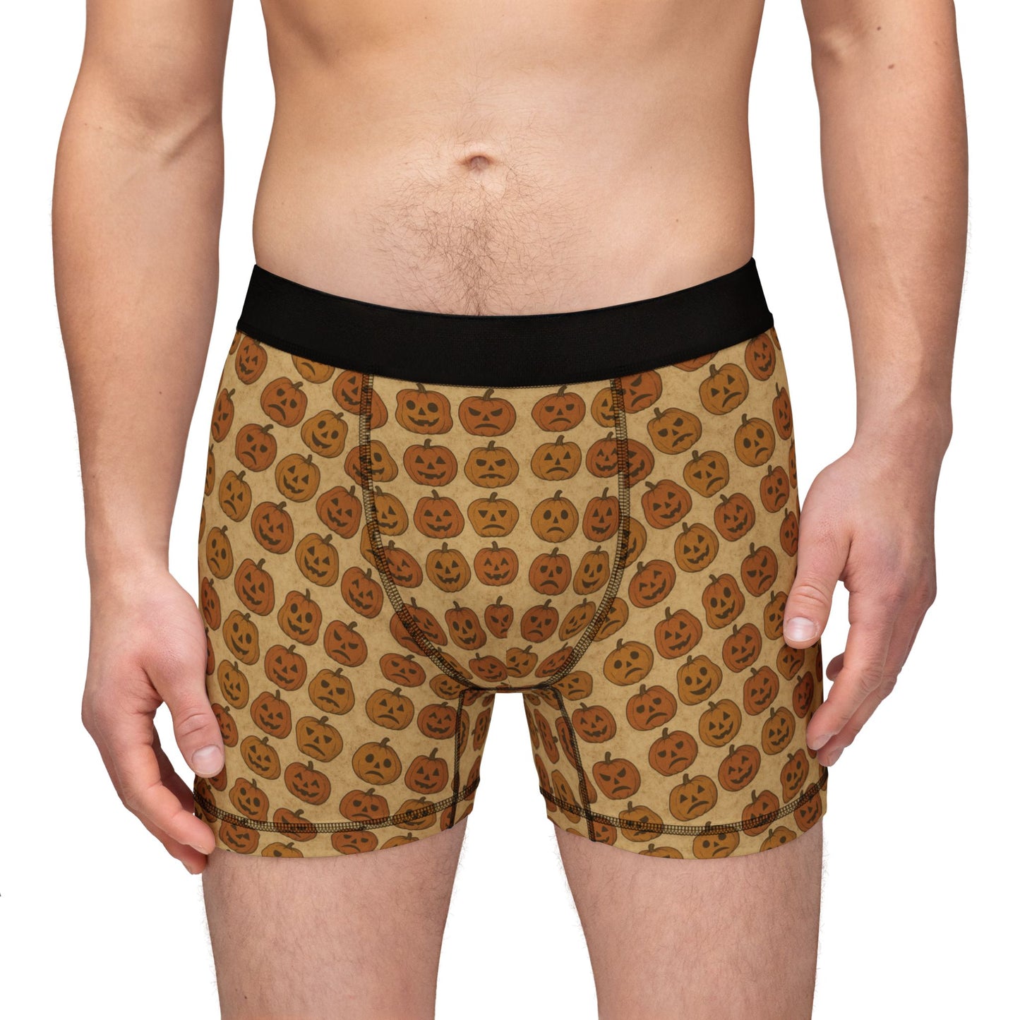 Vintage Pumpkin Print Boxer Briefs