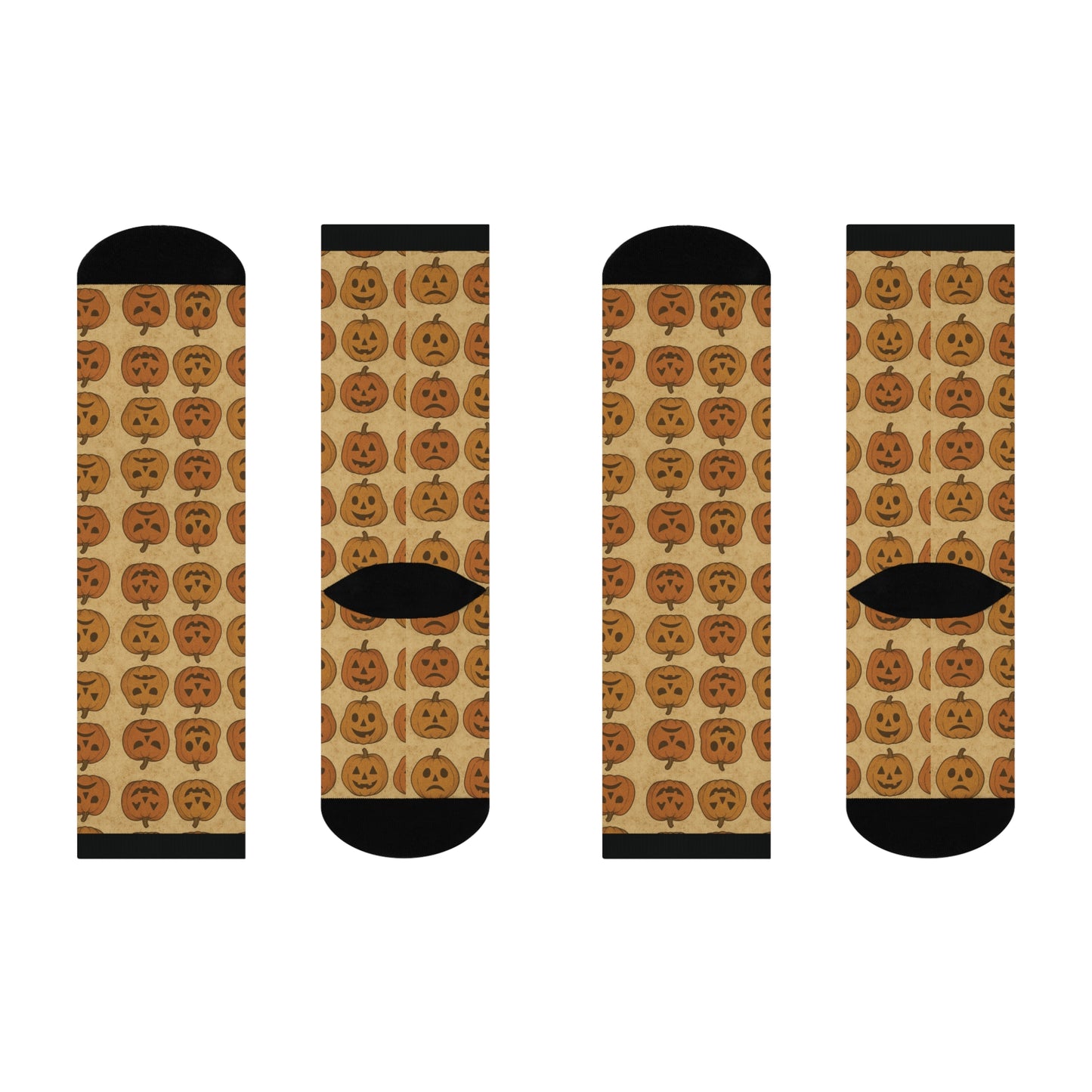 Vintage Jack-O-Lanterns Crew Socks | Cozy Footwear, Cute Gift, Fall Fashion, Festive Accessories, Pumpkin Enthusiasts