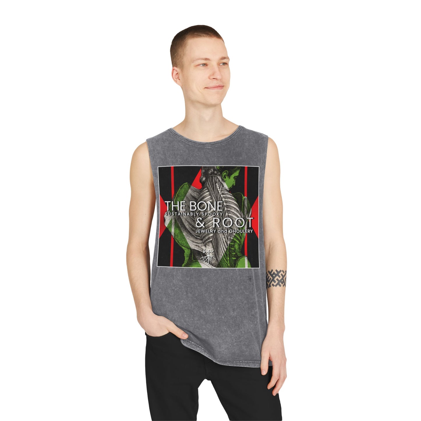 The Bone & Root ‘Duchess Death’ Vintage Stonewash Muscle Top