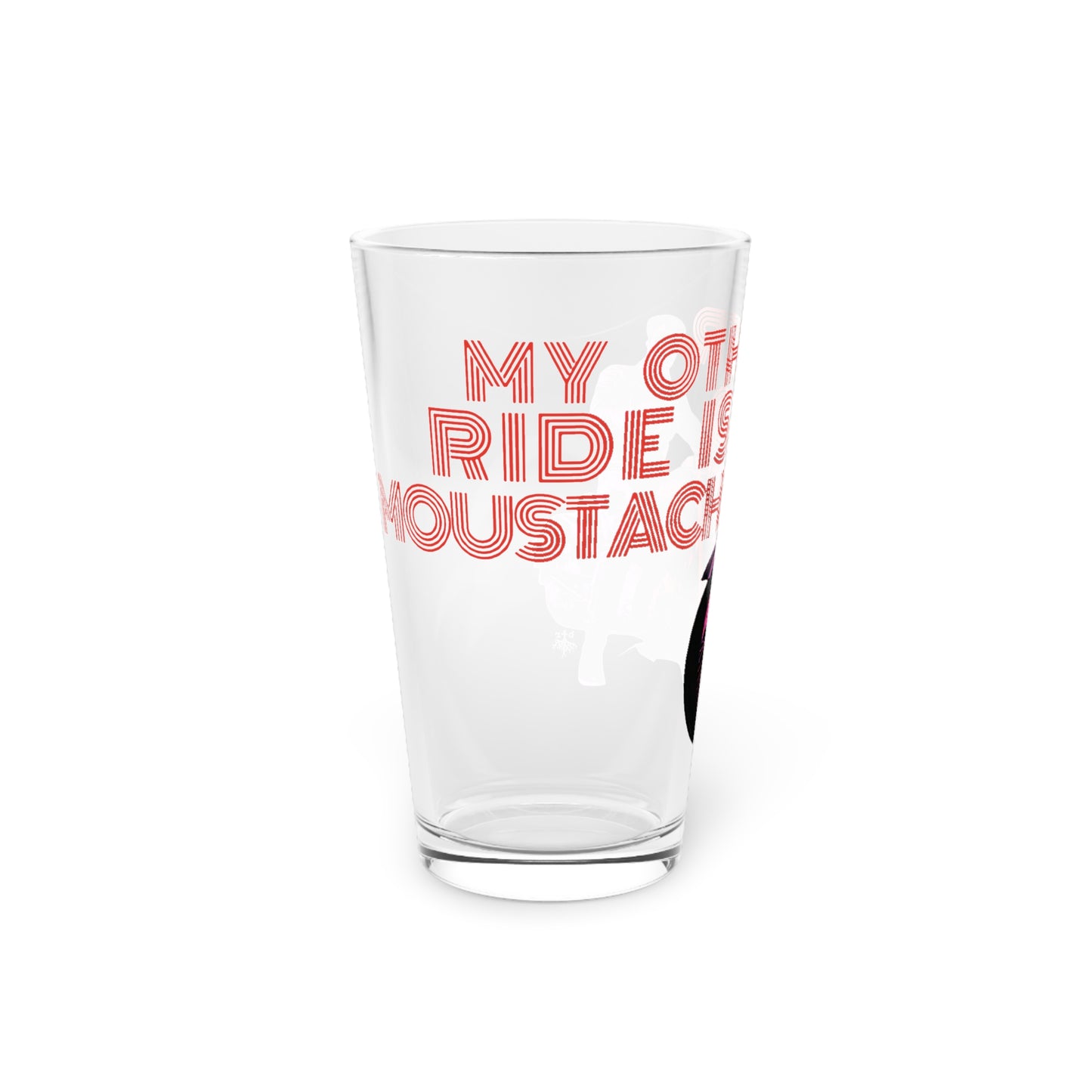 Moto Bear Pint Glass, 1st Edition, Moustache Ride