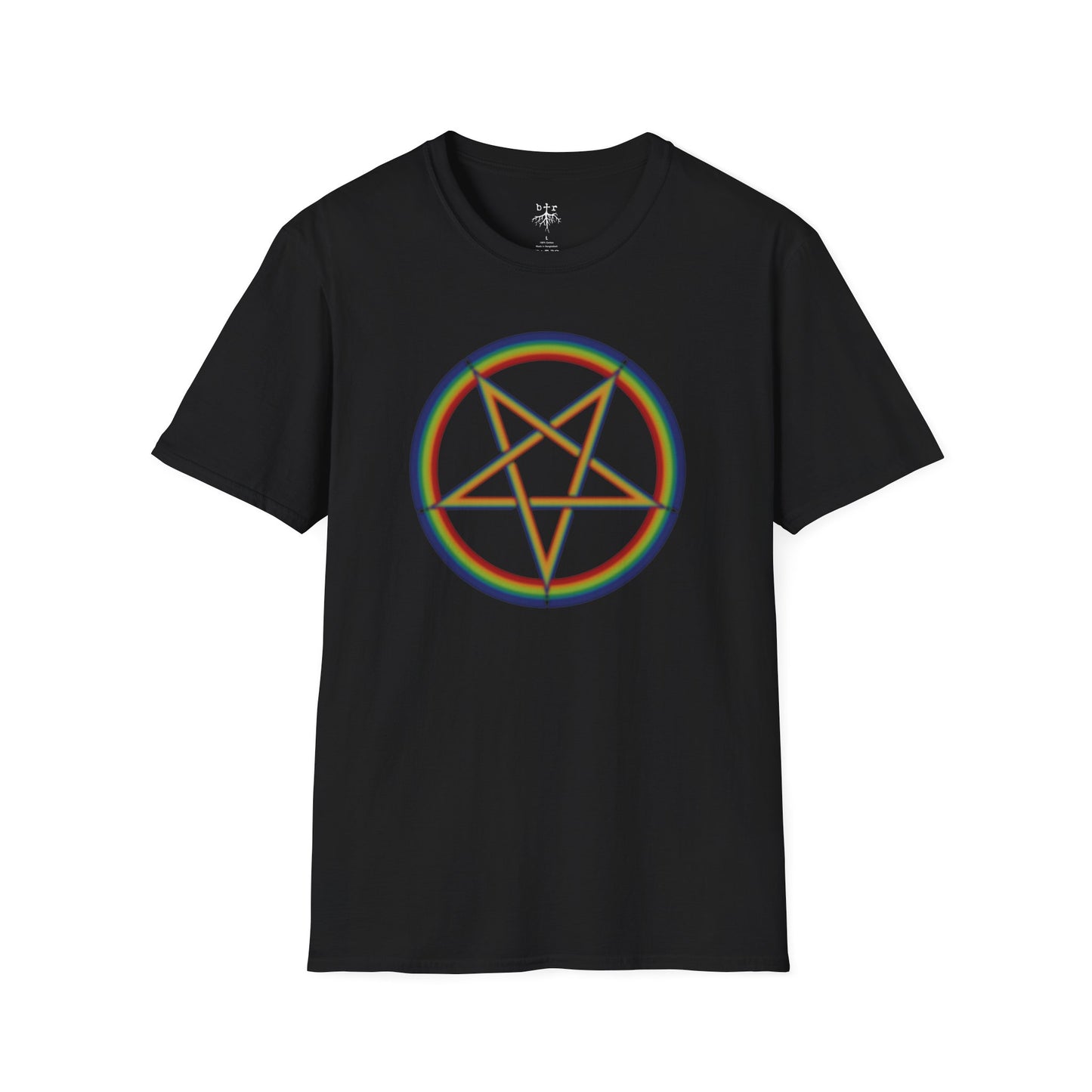 Rainbow Pentagram Unisex Softstyle T-Shirt