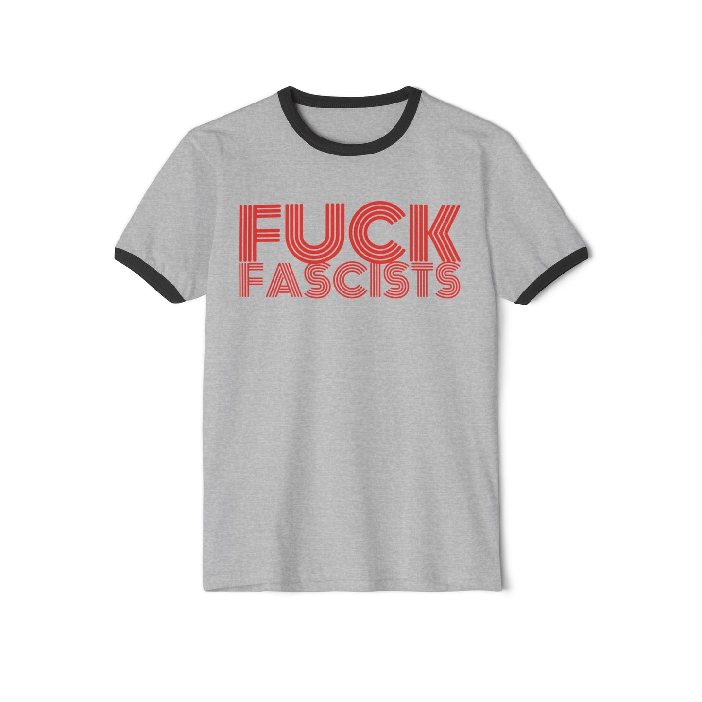 Fuck Fascists Unisex Cotton Ringer T-Shirt