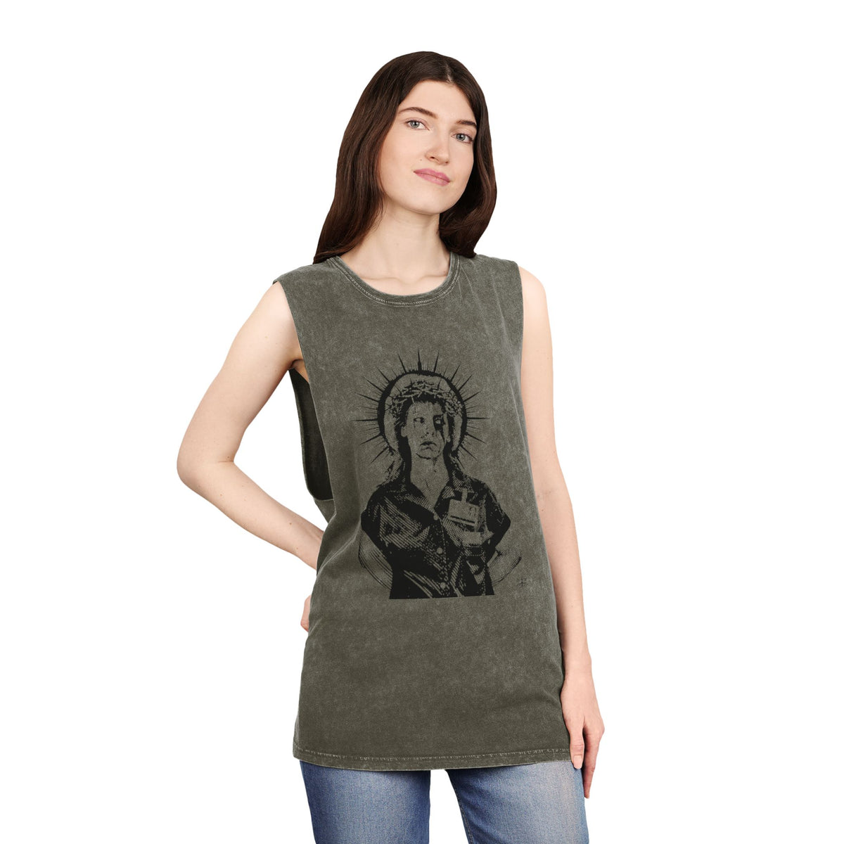 DIED FOR YOUR SINS AILEEN MINERAL WASH MUSCLE TEE