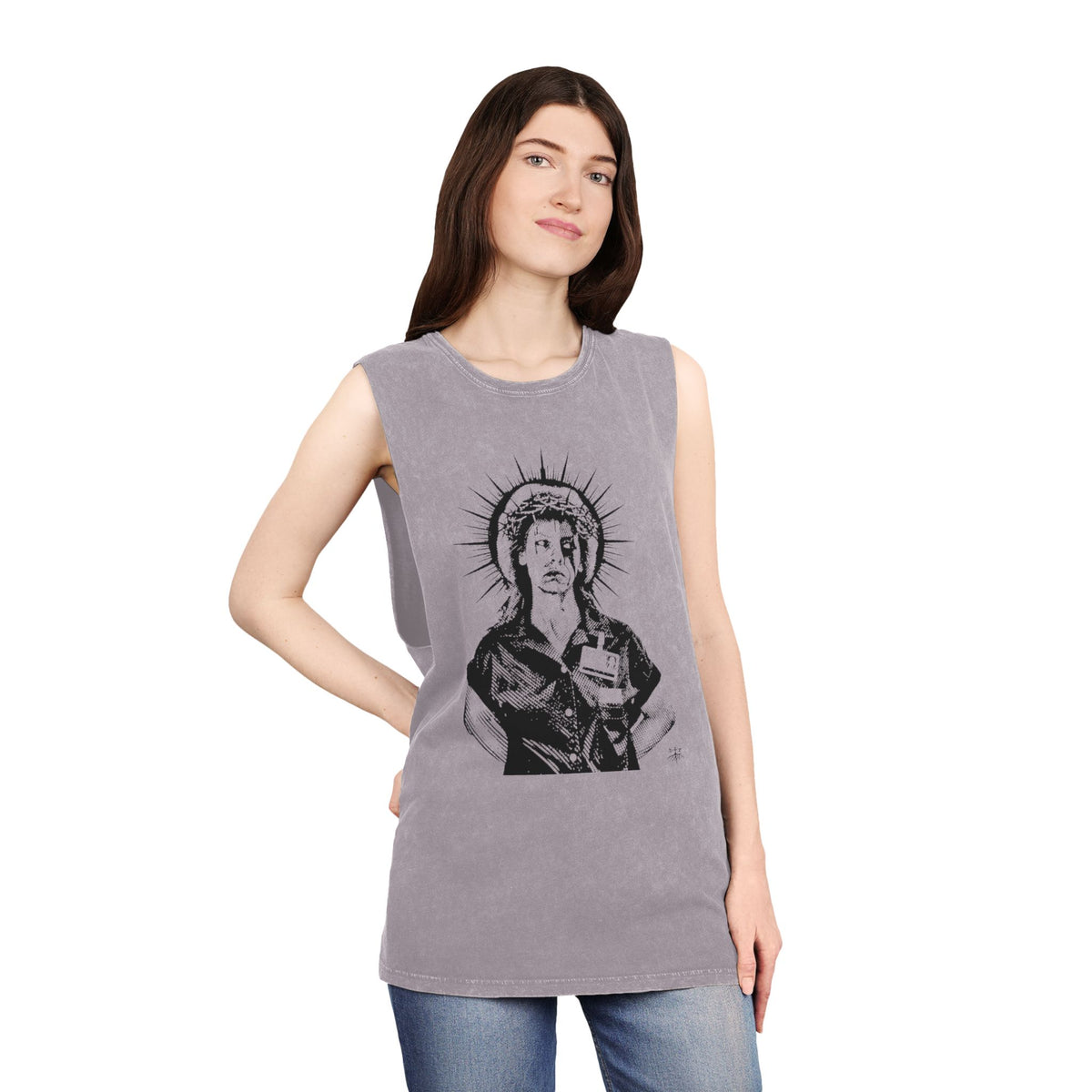 DIED FOR YOUR SINS AILEEN MINERAL WASH MUSCLE TEE