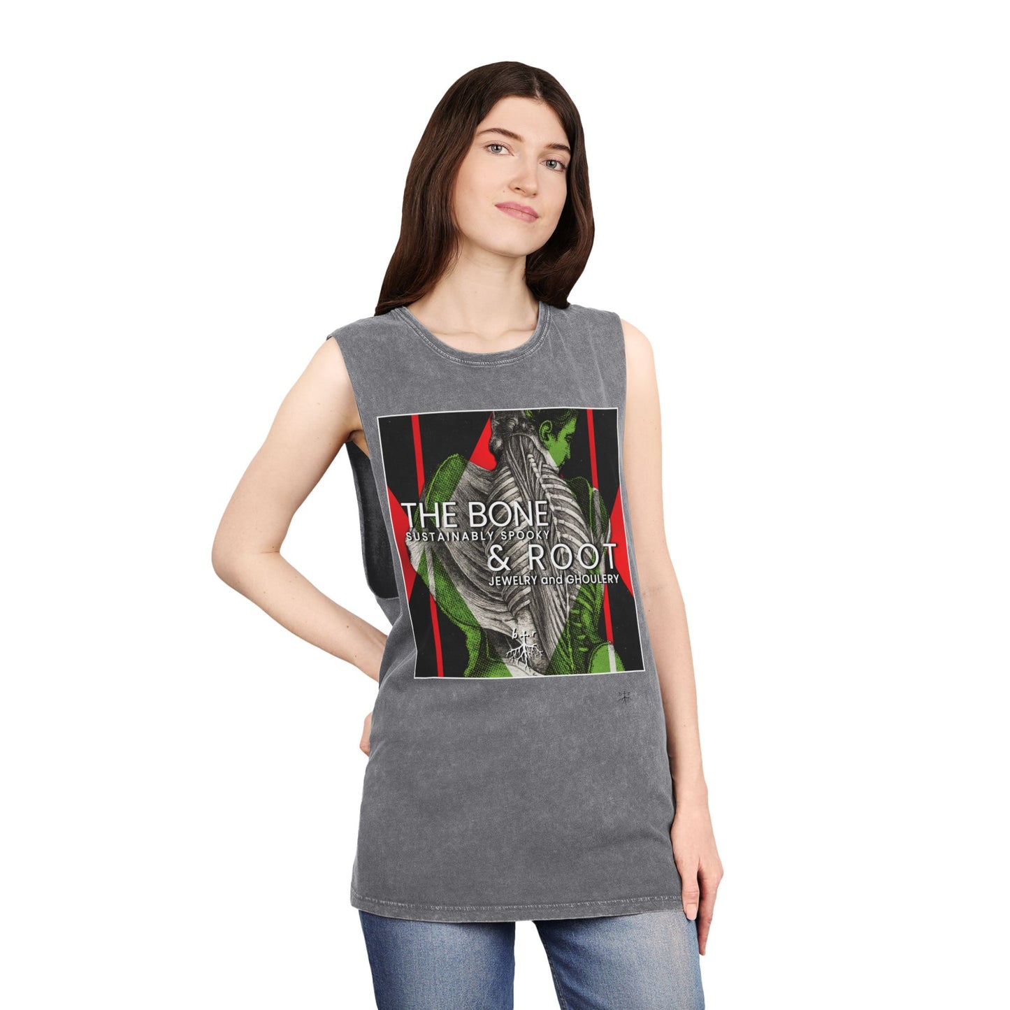 The Bone & Root ‘Duchess Death’ Vintage Stonewash Muscle Top