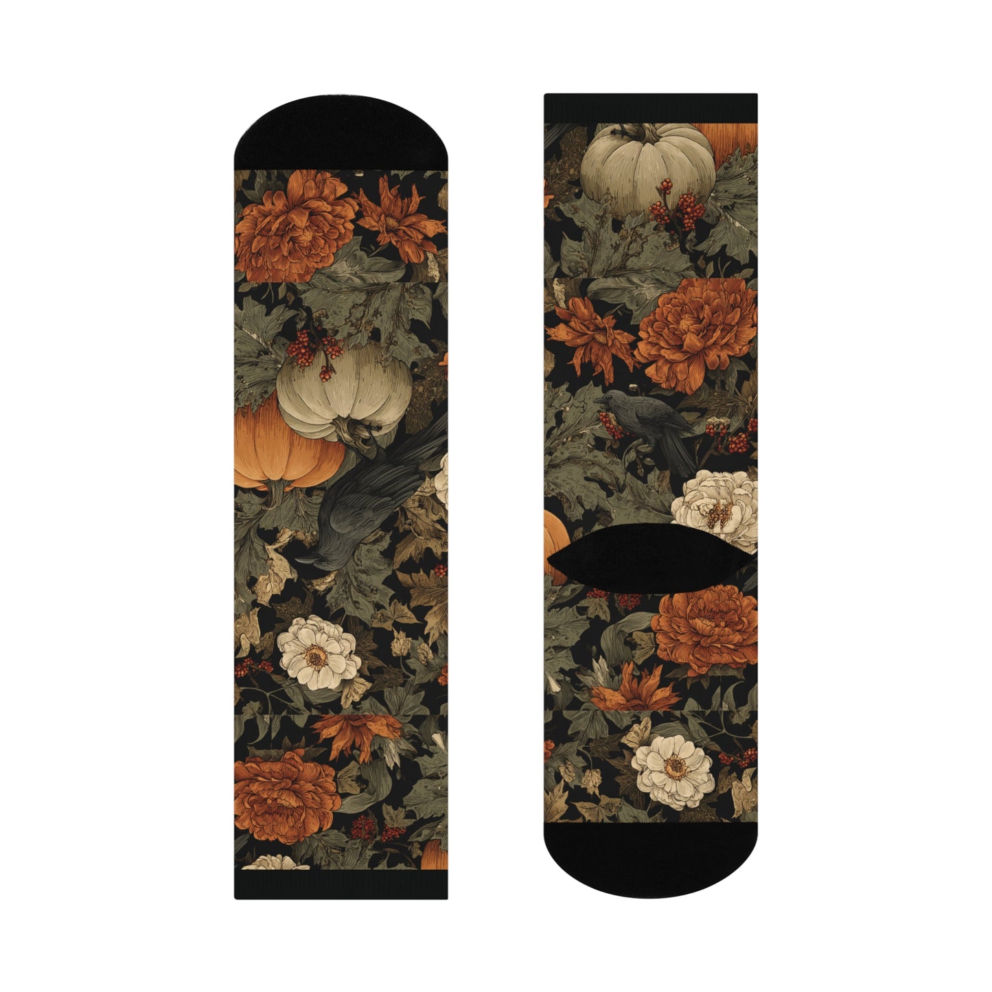 Samhain Corvus Crew Socks | Cozy Footwear, Cute Gift, Fall Fashion, Festive Accessories, Pumpkin Enthusiasts