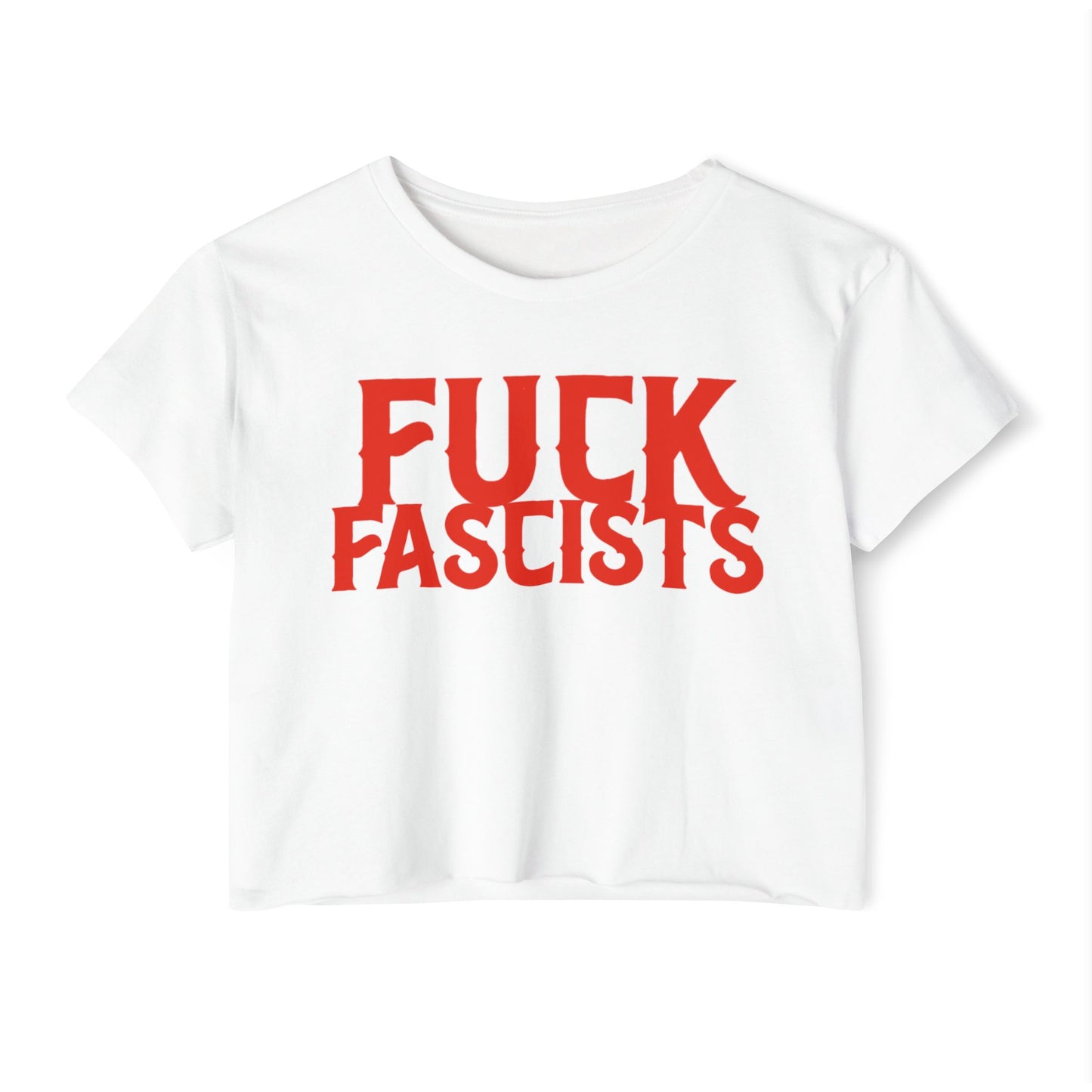 Fuck Fascist Crop Top - Vintage American Flag Design