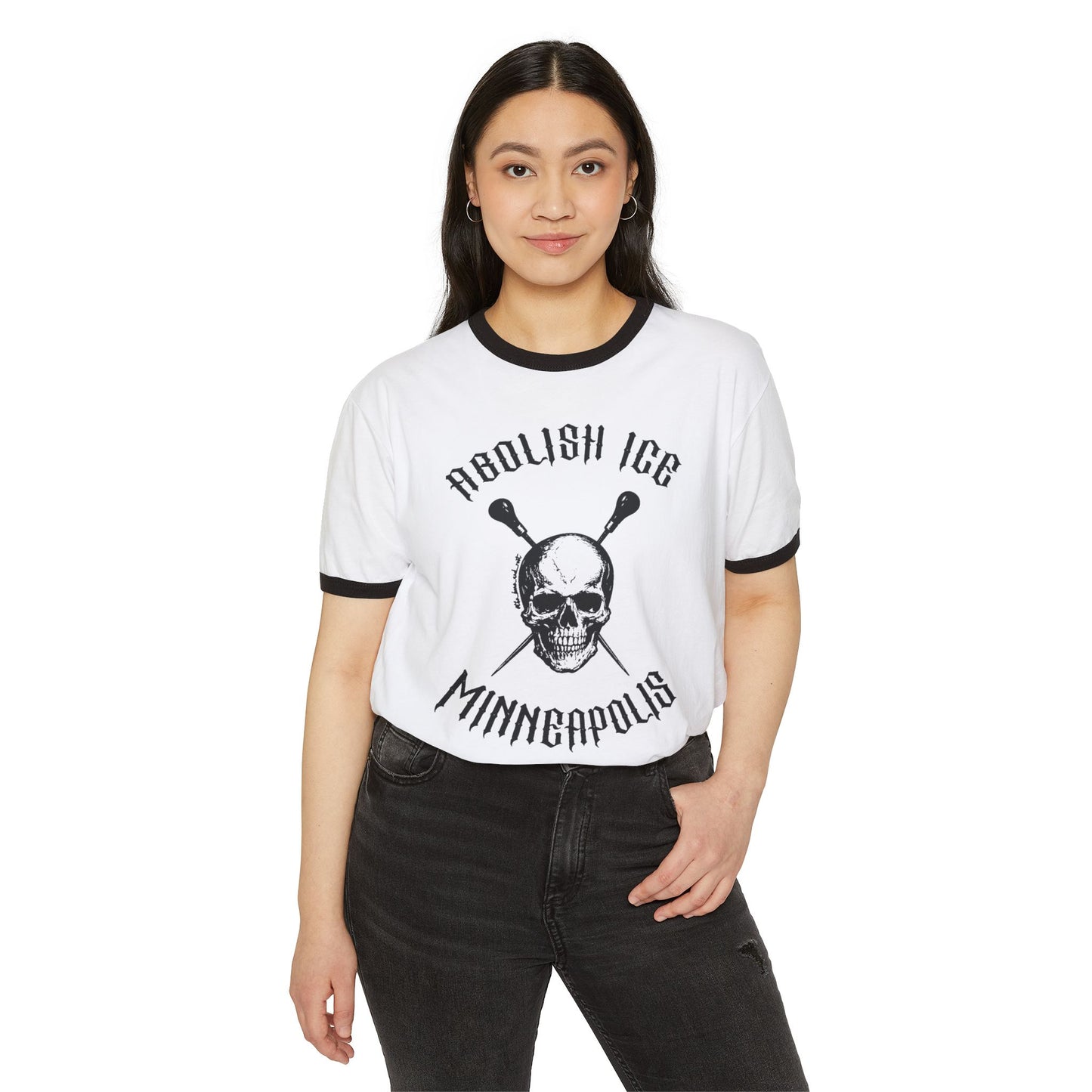 Abolish Ice Soft Ringer Tee
