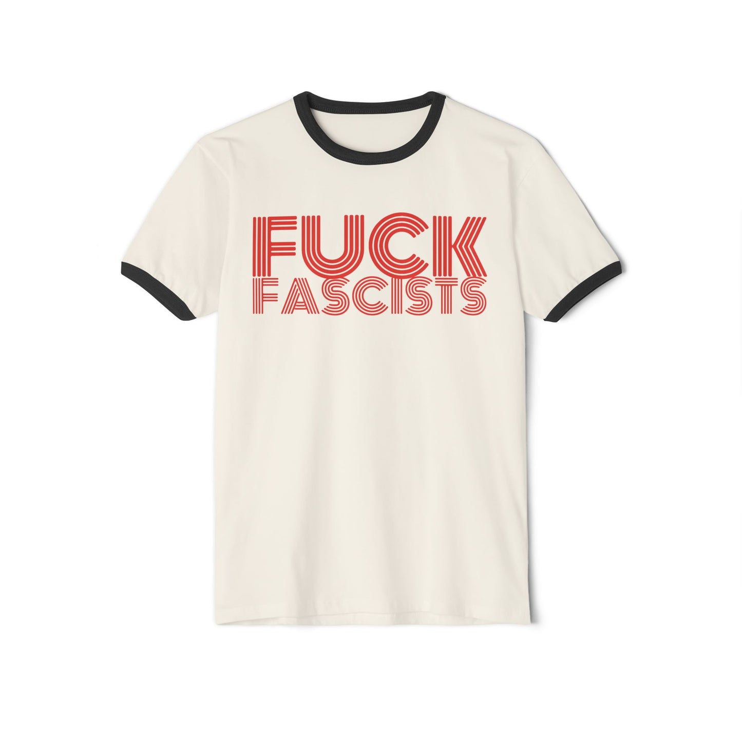 Fuck Fascists Unisex Cotton Ringer T-Shirt