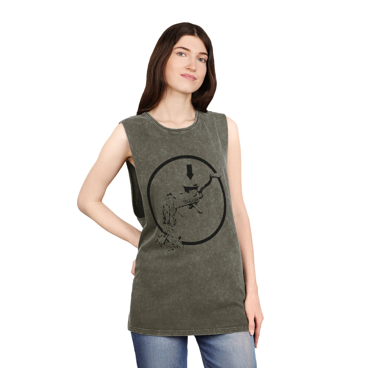 FREE P*SSY MEAT GRINDR MINERAL WASH MUSCLE TEE