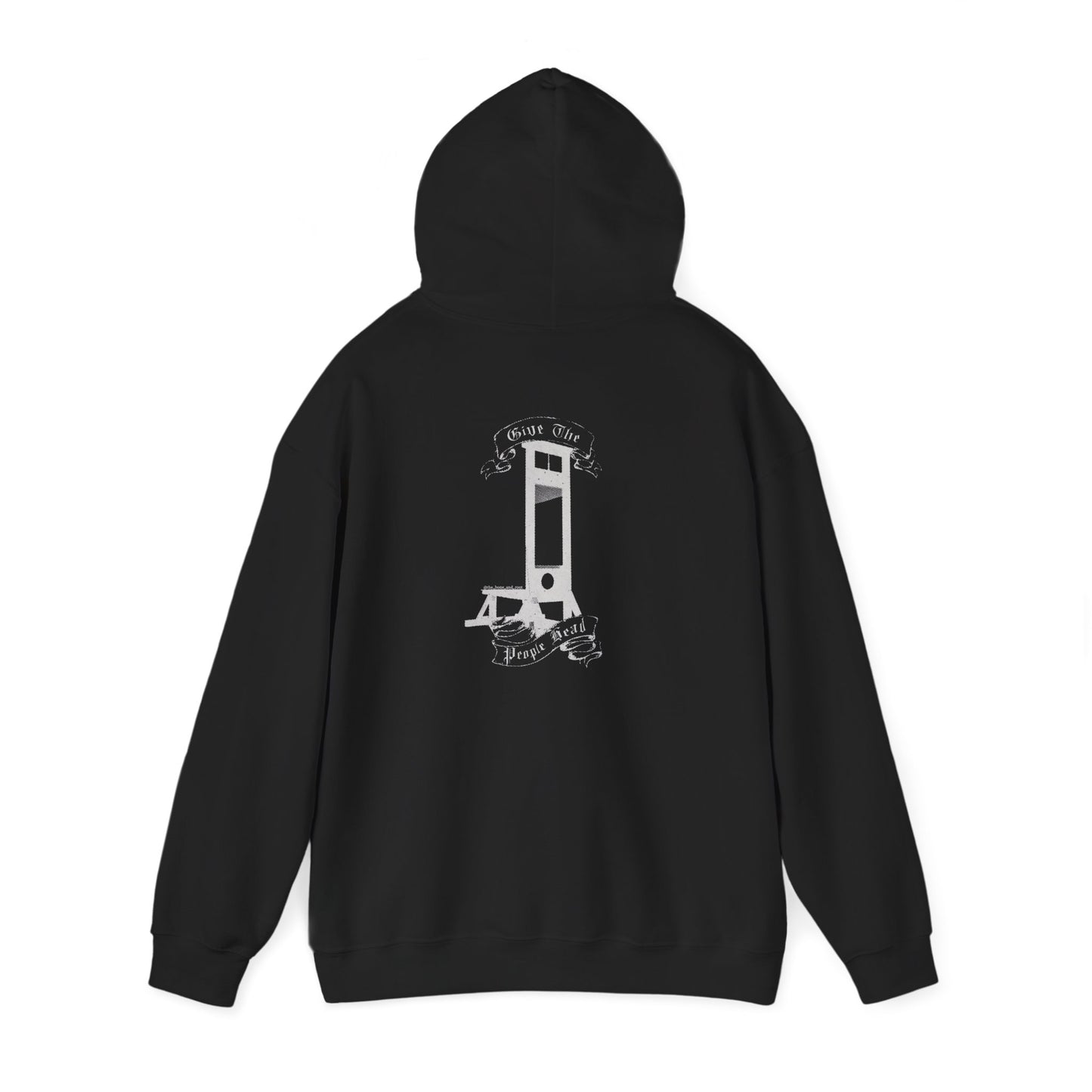 Hooded Sweatshirt 'Give the people head' Guillotine design No kings