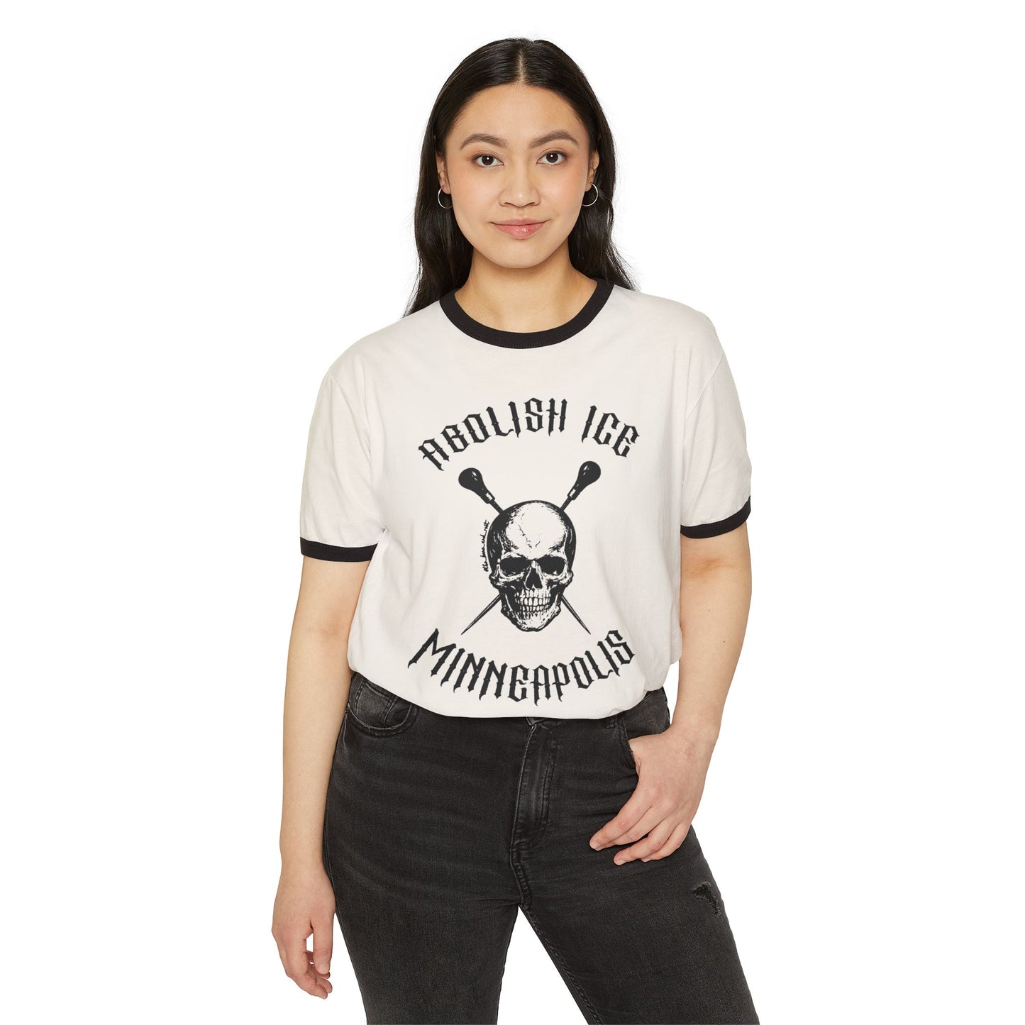 Abolish Ice Soft Ringer Tee