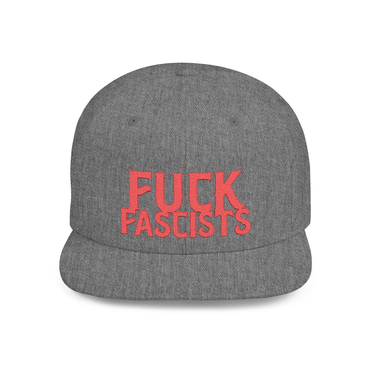 Fuck Fascists Flat Bill Snapback Hat