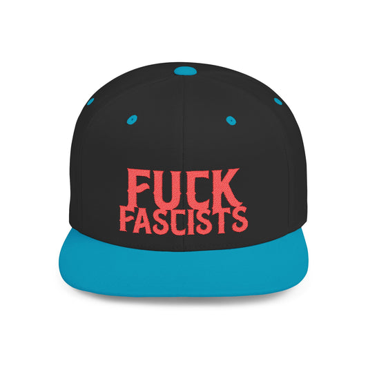 Fuck Fascists Flat Bill Snapback Hat