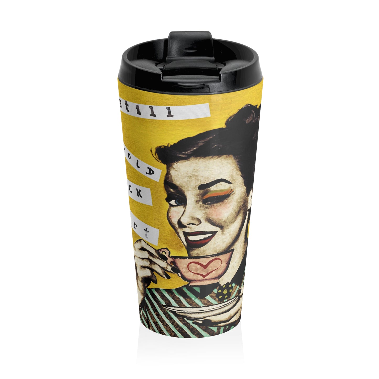 Cold Black Heart Stainless Steel Travel Mug